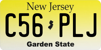 NJ license plate C56PLJ