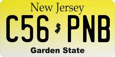 NJ license plate C56PNB