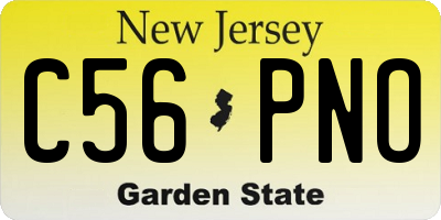 NJ license plate C56PNO