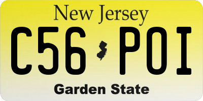 NJ license plate C56POI