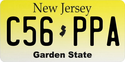 NJ license plate C56PPA