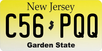 NJ license plate C56PQQ