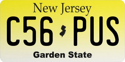 NJ license plate C56PUS