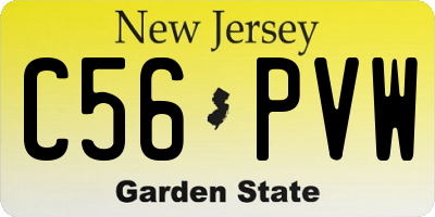 NJ license plate C56PVW