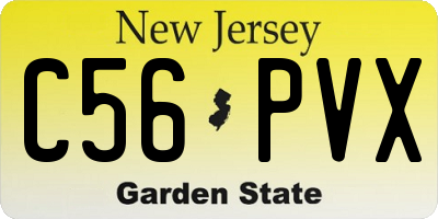 NJ license plate C56PVX