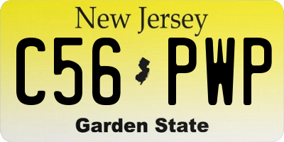 NJ license plate C56PWP