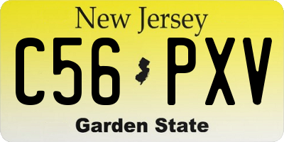 NJ license plate C56PXV