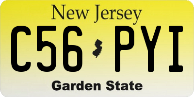NJ license plate C56PYI