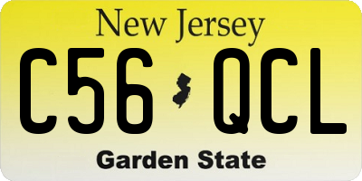 NJ license plate C56QCL