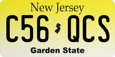 NJ license plate C56QCS