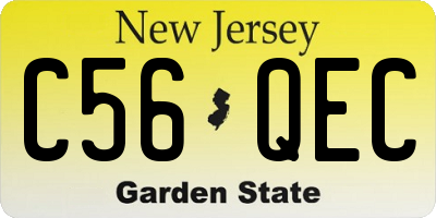 NJ license plate C56QEC