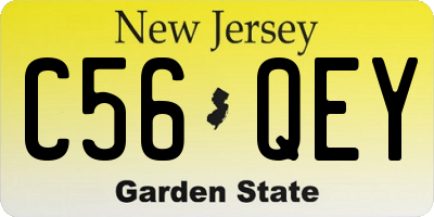 NJ license plate C56QEY
