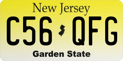 NJ license plate C56QFG