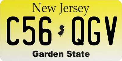 NJ license plate C56QGV