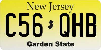 NJ license plate C56QHB