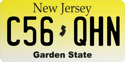NJ license plate C56QHN