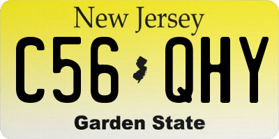 NJ license plate C56QHY