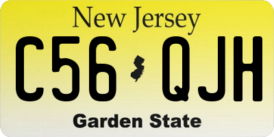 NJ license plate C56QJH