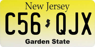 NJ license plate C56QJX