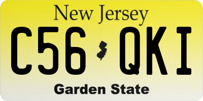 NJ license plate C56QKI