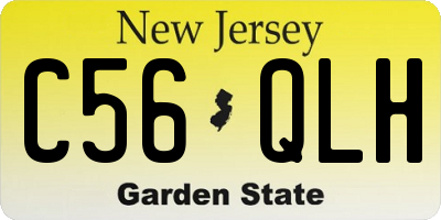 NJ license plate C56QLH