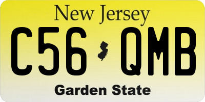NJ license plate C56QMB