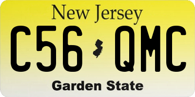 NJ license plate C56QMC
