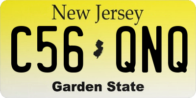 NJ license plate C56QNQ
