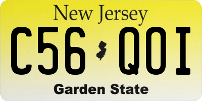 NJ license plate C56QOI