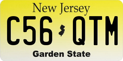 NJ license plate C56QTM