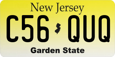 NJ license plate C56QUQ