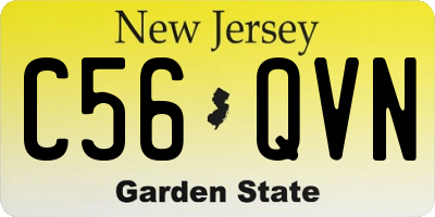 NJ license plate C56QVN