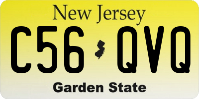 NJ license plate C56QVQ