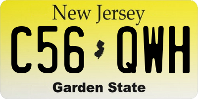 NJ license plate C56QWH