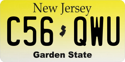 NJ license plate C56QWU
