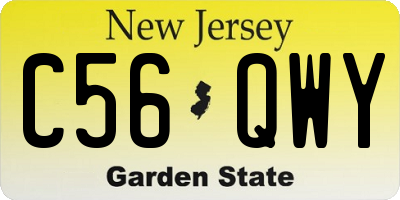 NJ license plate C56QWY