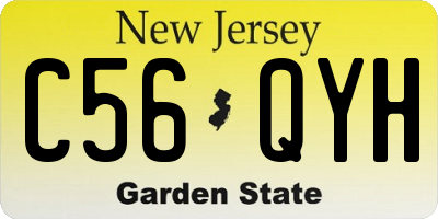 NJ license plate C56QYH
