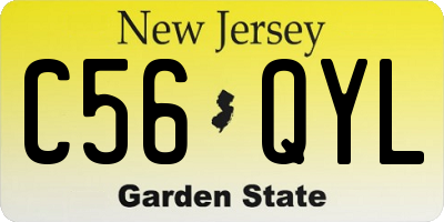 NJ license plate C56QYL
