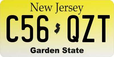 NJ license plate C56QZT