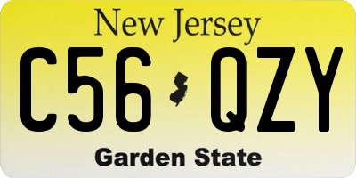 NJ license plate C56QZY