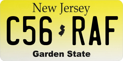NJ license plate C56RAF