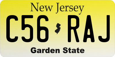 NJ license plate C56RAJ