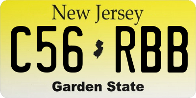 NJ license plate C56RBB