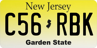 NJ license plate C56RBK