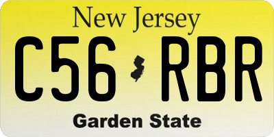 NJ license plate C56RBR