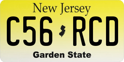 NJ license plate C56RCD