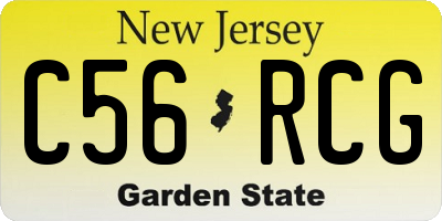 NJ license plate C56RCG