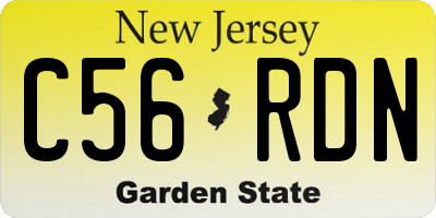 NJ license plate C56RDN
