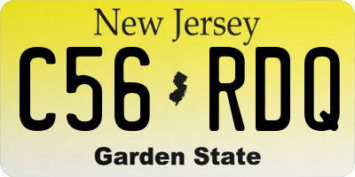 NJ license plate C56RDQ