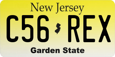 NJ license plate C56REX